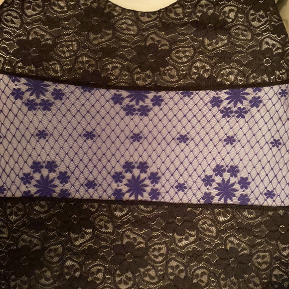 Free People Intimately sheer lace camisole floral lace royal blue black nylon - Picture 6 of 9